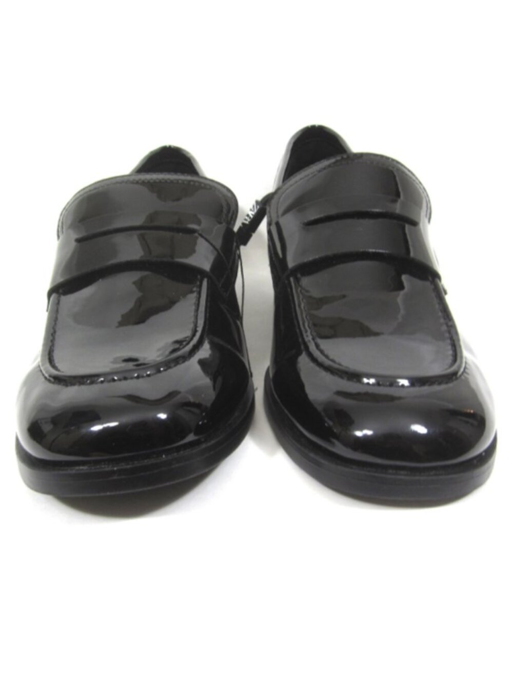 Zara Size 41 US 10 Black Faux Patent Leather Penny Loafers Casual Dress - Picture 6 of 10